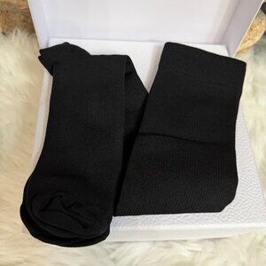 Black Knitted Support Unisex Compression Socks Calf Length 1 Pair